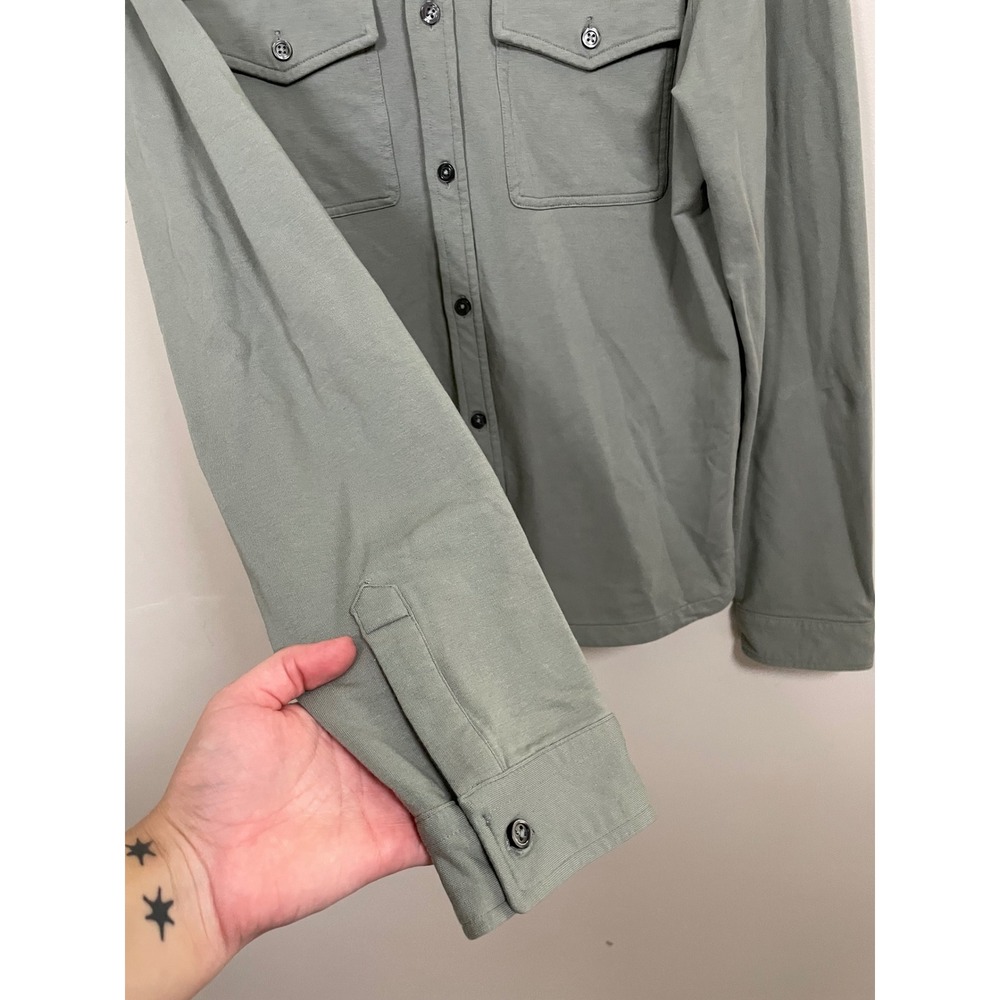 Vuori Men's Boulevard Shirt Jacket in Stormy Green Size Small Athleisure Casual - Picture 5 of 11